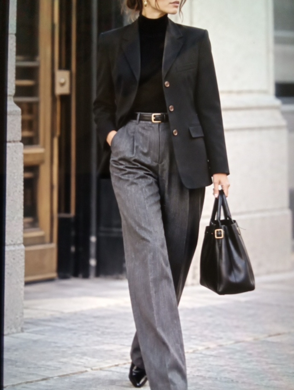 J Crew Vintage Black Wool Blazer Classic 3 Button Career Jacket Timeless Academi